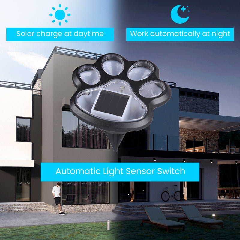 NEKEPY Solar Paw Lights Outdoor Waterproof Landscape LED Light - 2 Pack