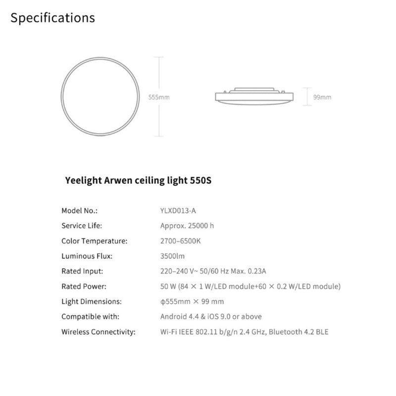 Yeelight Arwen Ceiling Light 450S/550S