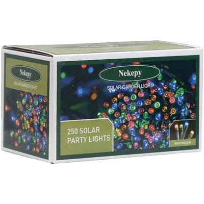 NEKEPY 1 Pack Solar String Lights Outdoor 72ft 250 LED Solar Fairy String Lights (Colour)