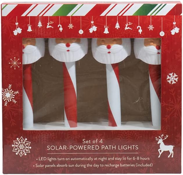 NEKEPY 4 Pack Solar Christmas Lights Outdoor Waterproof Landscape LED Light (Santa Claus)