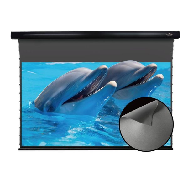 ALR Slimline Motorised Drop Down Projector Screen With Obsidian Long Throw Ambient Light Rejecting (For Normal Projectors)