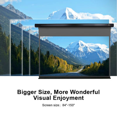 ALR Slimline Motorised Drop Down Projector Screen With Obsidian Long Throw Ambient Light Rejecting (For Normal Projectors)