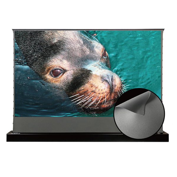 S ALR Motorised Floor Rising Projector Screen With Obsidian Long Throw Ambient Light Rejecting (For Standard/Normal/Long Throw Projectors)