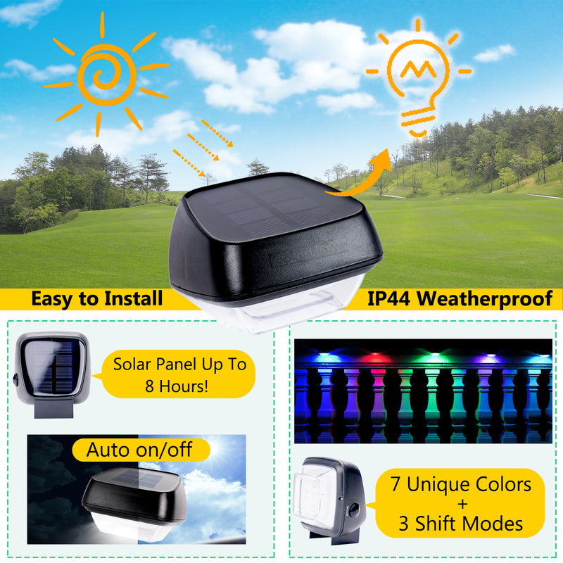 Nekepy Solar Light Outdoor Quick Charge Rainbow Light Garden Waterproof Hanging Light Hue Sensor Pool Light Wire-Free and Auto on/Off Outdoor Light 7 Unique Colors and 3Shift Modes Light