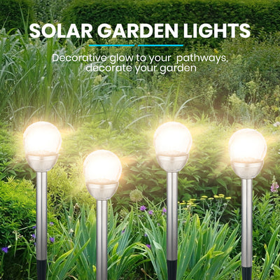 Solar Lamp Crackle Glass Globe Stake Lights 1 Pack: Warm White Solar Garden Light Outdoor Waterproof Stake Lights Solar Powered Pathway Stake for Lawn Walkway Decor Solar Powered Light